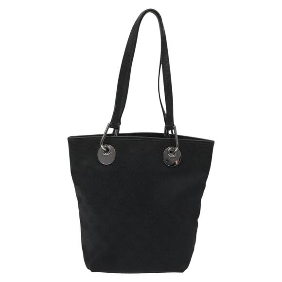 GUCCI GG Canvas Tote Bag Black Silver - Picture 2 of 16